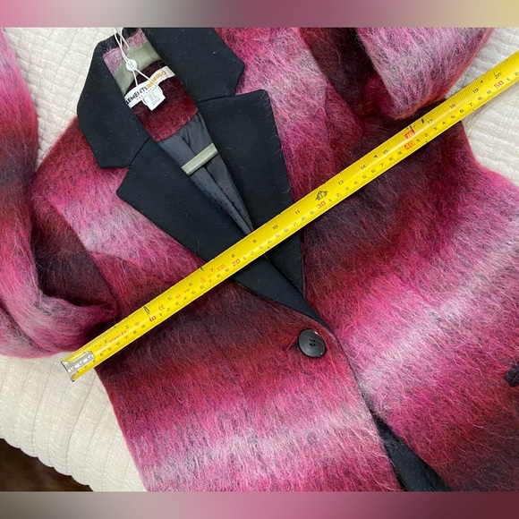 Pink Ombre Mohair and Wool Winter Coat Blazer Jacket Clements Ribeiro XS - Picture 9 of 11